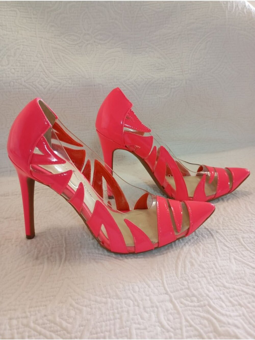 Jessica Simpson* Women's Shiny Red Palmra Pumps 4" Stiletto Heel Shoes 5.5